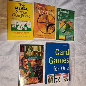 New, five books of games and puzzles